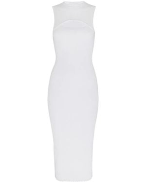 Victoria Beckham Cut-Out Fitted Midi Dress - White