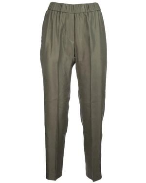 Peserico Elasticated Tapered Pants - Green