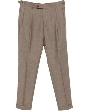 Berwich Pantalones De Lana Con Pinzas - Gris