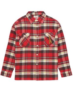 Fortela Mescal Plaid Patch-Pocket Shirt - Red
