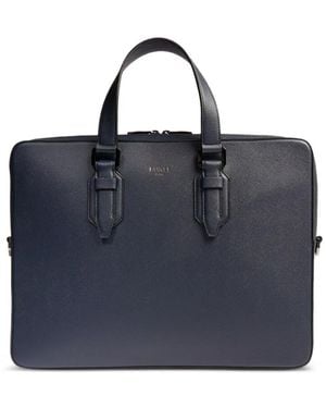 Lancel Leren Laptoptas Met Gespdetail - Blauw