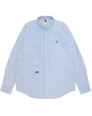 Aape By A Bathing Ape Gestreept Overhemd - Blauw