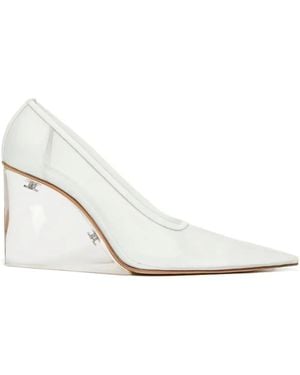 Sportmax 90mm レザーウェッジプラットフォーム - ホワイト
