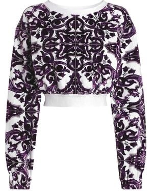Dolce & Gabbana Cropped Sweater Van Katoenblend - Blauw