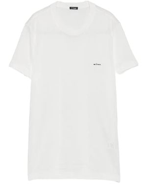 Kiton Logo-Embroidered T-Shirt - White