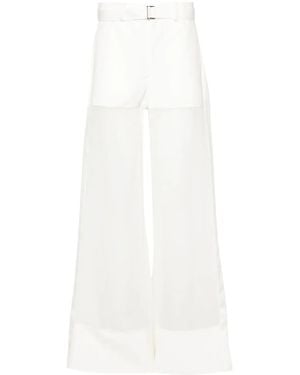 Sacai Semi-Sheer Panels Palazzo Pants - White