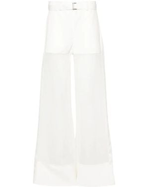 Sacai Semi-Sheer Panels Palazzo Pants - White