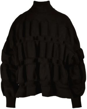 Ioana Ciolacu Gerüschtes Sweatshirt mit Stehkragen - Schwarz