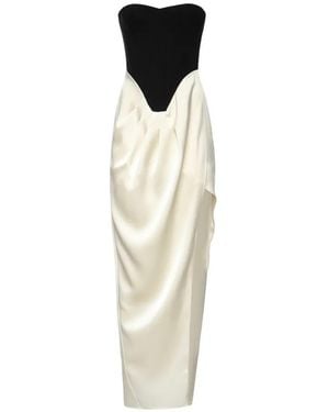 The Archivia New Etere Bustier-Bodice Slit Dress - White