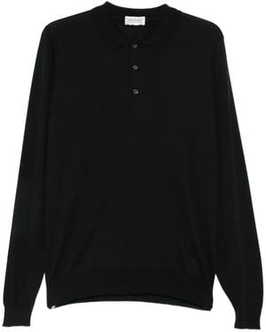 John Smedley Belpert Long-Sleeve Polo Jumper - Black