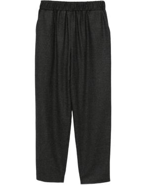 Dusan Flannel Carrot Trousers - Black