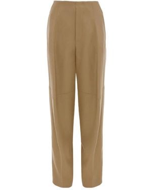 Victoria Beckham Pleated Panel Pants - Natural