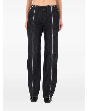 Jean Paul Gaultier Zipped Cotton Jeans - Black