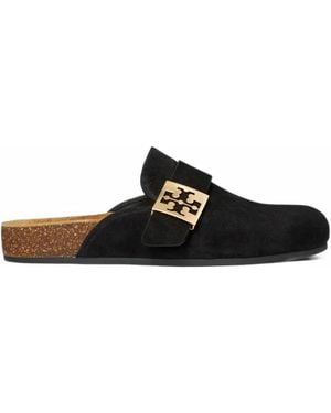 Tory Burch Mellow Logo-Plaque Mules - Black