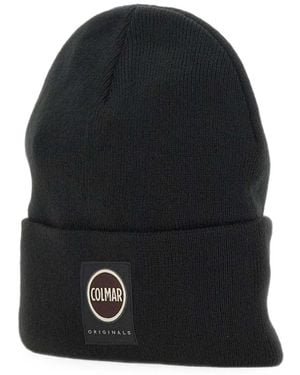 Colmar Ribbed Logo-Patch Beanie Hat - Black