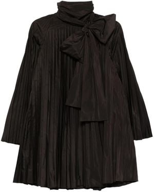 P.A.R.O.S.H. Pleated Bow-Detail Dress - Black