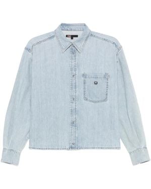 Maje Chest-Pocket Denim Shirt - Blue
