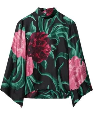 La DoubleJ Make An Exit Top Met Bloemenprint - Groen