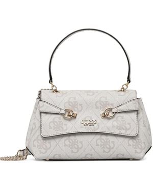 Guess Logo-Embossed Shoulder Bag - White