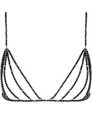 Maison Close À Ton Cou Triangle Bra - Metallic