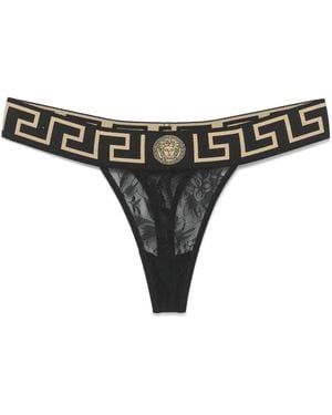Versace Greca Kanten String - Zwart
