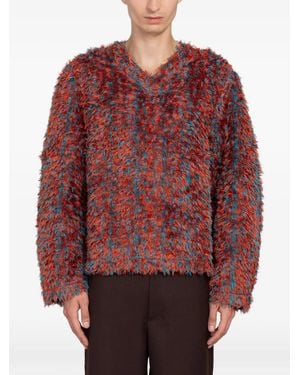 Séfr Agustin Pullover Mit Strukturiertem Finish - Rot