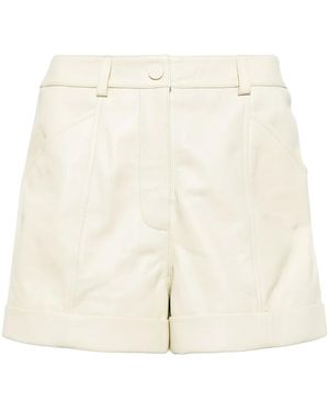 Yves Salomon ハイウエスト レザーショートパンツ - ナチュラル