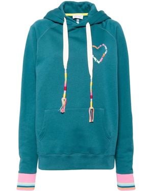 Mira Mikati Heart-Embroidered Hoodie - Blue