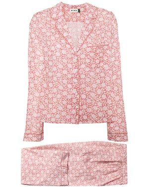 RIXO London Floral Cotton Pyjama Set - Pink