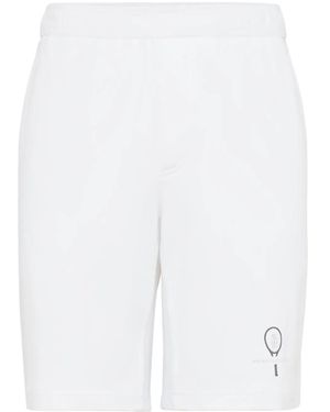 Brunello Cucinelli Logo-Embroidered Cotton Shorts - White