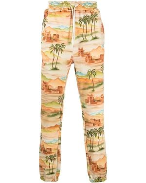 Les Benjamins Pantalones joggers con paisaje estampado - Multicolor
