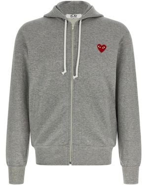 COMME DES GARÇONS PLAY Logo-detail Zip Hoodie - グレー