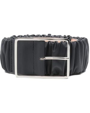 Agl Attilio Giusti Leombruni Mabel Ruched Leather Belt - Black