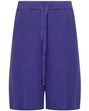 Laneus Knitted Bermuda Shorts - Blue