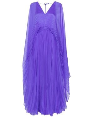 Acler Pleated V-Neck Dress - Purple