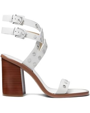 Michael Kors 95Mm Studded Buckle Sandals - White