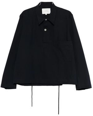 Studio Nicholson Drawcord-Hem Chest-Pocket Shirt - Black