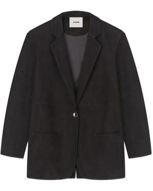 Aeron Suede Single-Breasted Blazer - Black