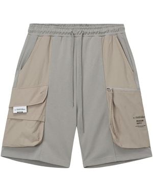 Musium Div. Logo-Print Cargo Shorts - Grey