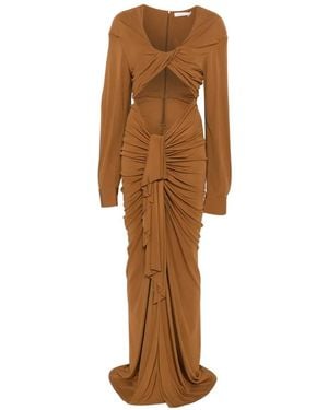 Christopher Esber Draped Maxi Dress - Brown