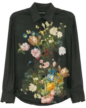 Cynthia Rowley Silk Floral Printed Shirt - Green