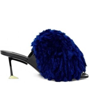 Givenchy Pompom Mules - Blue