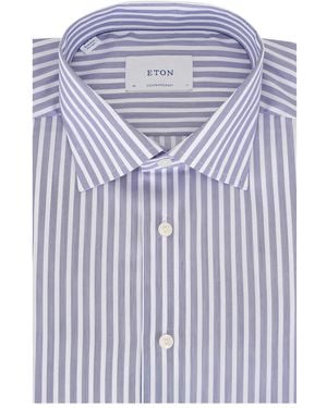 Eton Striped Shirt - Blue