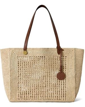 Mulberry Crochet Raffia Tote Bag - Natural