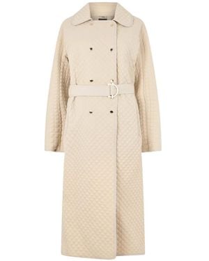 Moorer Quilted Belted Double-Breasted Coat - Natural
