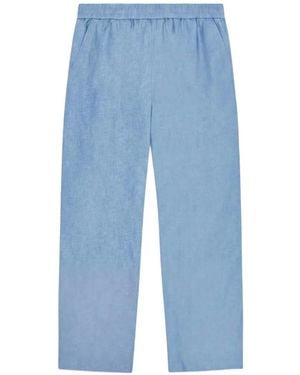 Les Deux Broek Met Elastische Tailleband - Blauw