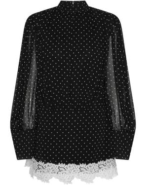 ROTATE BIRGER CHRISTENSEN Elegant High Neck Mini Dress With Voluminous Sleeves - Black