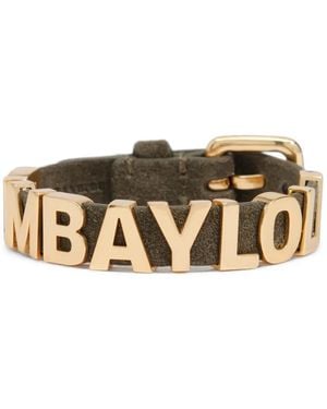 Bimba Y Lola Logo Bracelet With Suede Strap - Metallic