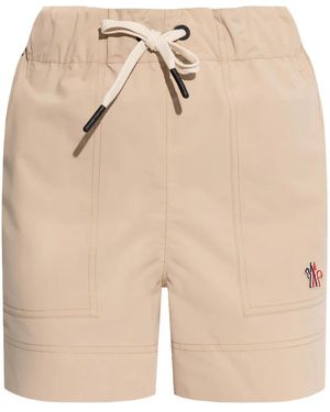 Moncler Logo Nylon Shorts - Natural