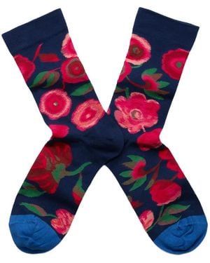 Bonne Maison Le Tapis Floral-Print Socks - Blue